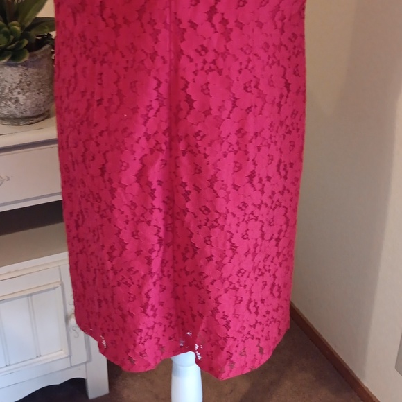 Tommy Hilfiger Red Lace Dress. Holiday Perfect. Lace. - Picture 8 of 12